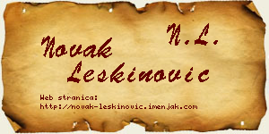 Novak Leškinović vizit kartica
